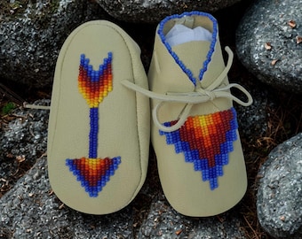 Heirloom quality beaded baby moccasins to be passed down for generations