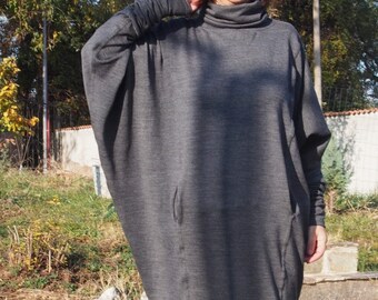 Oversized Turtleneck Maxi Dress: Loose Kaftan Plus Size