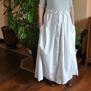 Handmade Linen Maxi Skirt: Boho Summer Pocket Skirt