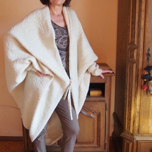 Plus Size Cardigan, Wide Sleeves Cardigan, Wool Knitted Cardigan, Oversize Cardigan, Plus Size Clothing, Women Blanket Cardigan, Nara GKV003 image 1