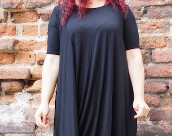 Plus Size Kaftan Maxikleid: Kurzarm-Jersey-Oversizekleid