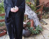 Wool Cashmere Coat Graphite Аsymmetric Coat Plus Size Long Wool Cardigan Nara PG006