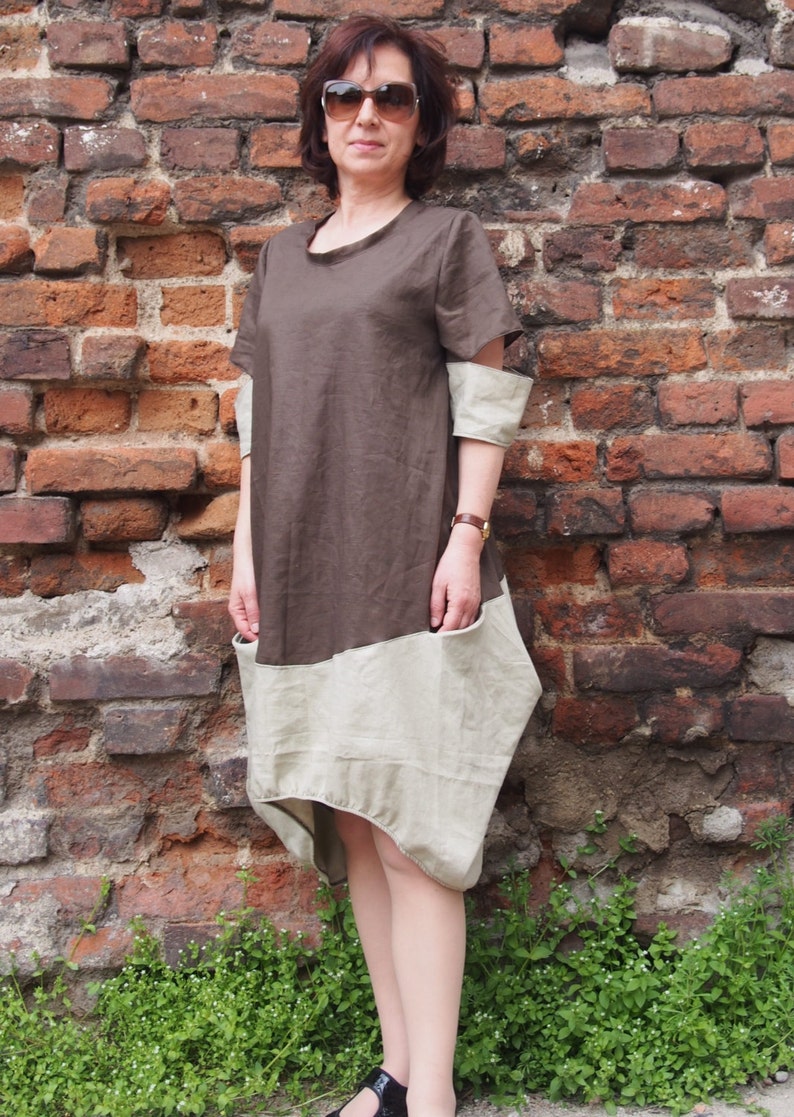 Linen Maxi Dress Short Sleeve Linen Dress Plus size Maxi | Etsy