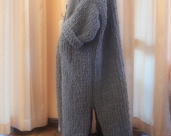 Long Chunky Knit Cardigan. Oversized Knit Cardigan. Top Yarn Long Chunky Knit Cardigan. Oversized Knit Cardigan. Top Yarn