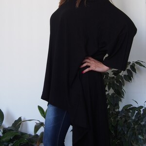 Asymmetric Over-Sized Tunic Long Jersey Tunic Top Long Blouse & Nara AT026