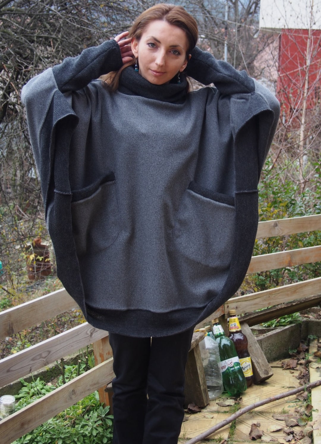 cecilietelle ポンチョ Half Neck Long Poncho cecilietelle ポンチョ