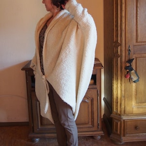 Plus Size Cardigan, Wide Sleeves Cardigan, Wool Knitted Cardigan, Oversize Cardigan, Plus Size Clothing, Women Blanket Cardigan, Nara GKV003 image 7