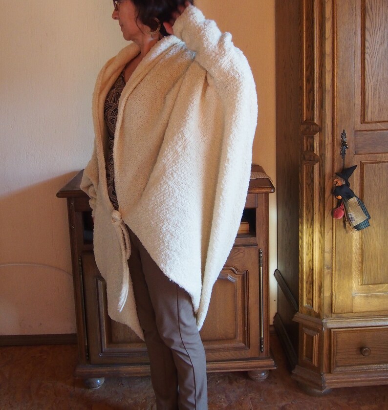 Plus Size Cardigan, Wide Sleeves Cardigan, Wool Knitted Cardigan, Oversize Cardigan, Plus Size Clothing, Women Blanket Cardigan, Nara GKV003 image 7