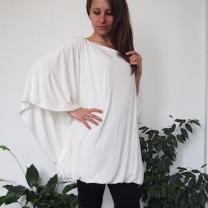 Oversized Jersey Tunic: Elegant Loose Balloon Top