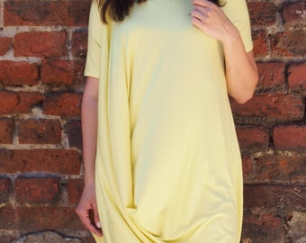 Asymmetric Over-Sized Dress Short Sleeve Jersey Tunic Top Long Tunic & Nara TT006