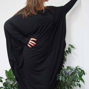 Elegant Oversize Jersey Tunic Dress: Long Sleeve Maxi