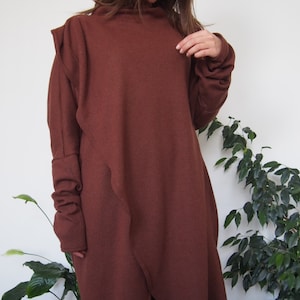 Oversized Dolman Sleeve Cardigan: Long Cotton-Blend Tunic