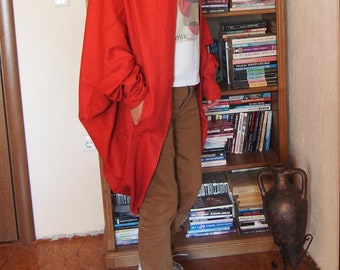 Oversized Linen Cardigan: Long Sleeve Draped Jacket