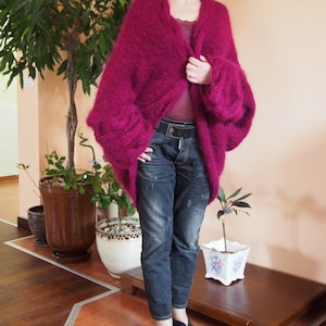 Handmade Knitted Oversized Cardigan Long Dolman Loose Sweater Tops & Nara GIL036