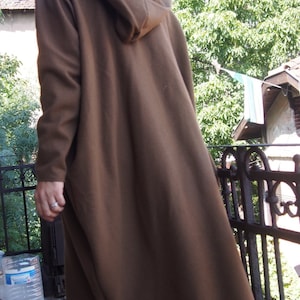 Hooded Wool Coat: Asymmetric Long Cardigan, Plus Size