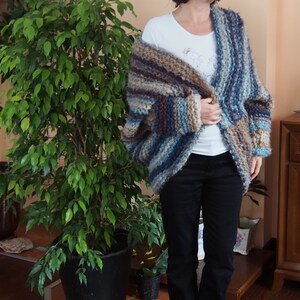 Chunky Hand Knit Oversized Cardigan Long Dolman Cardigan Warm Waistcoat  & Nara GPL007