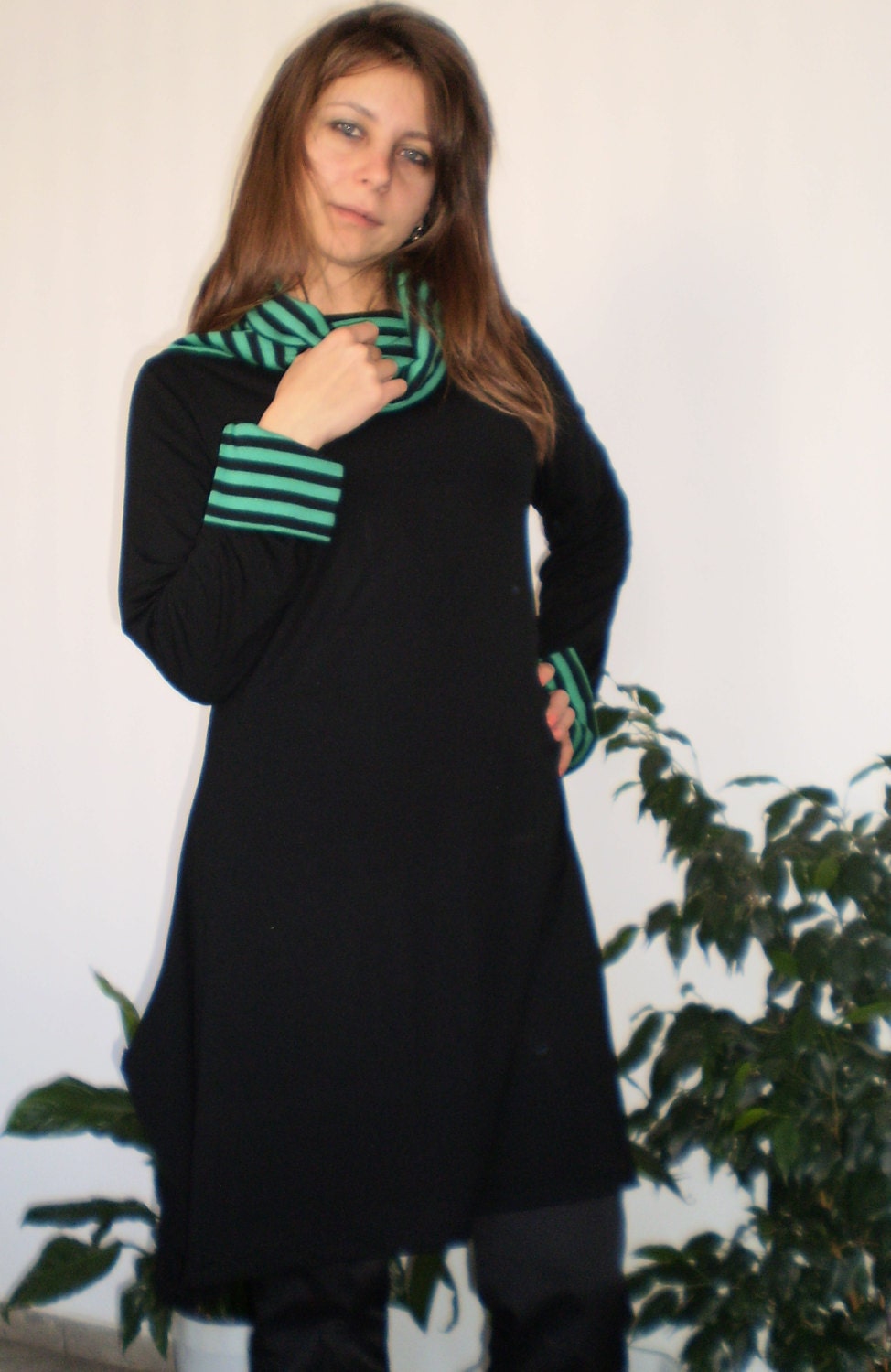 Maternity Black Turtleneck Dress - Etsy