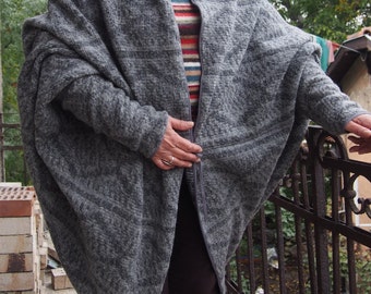Wool Knitted Cardigan Long Dolman Sleeve Jacket Long Version Plus Size Cardigan & Nara GIL012
