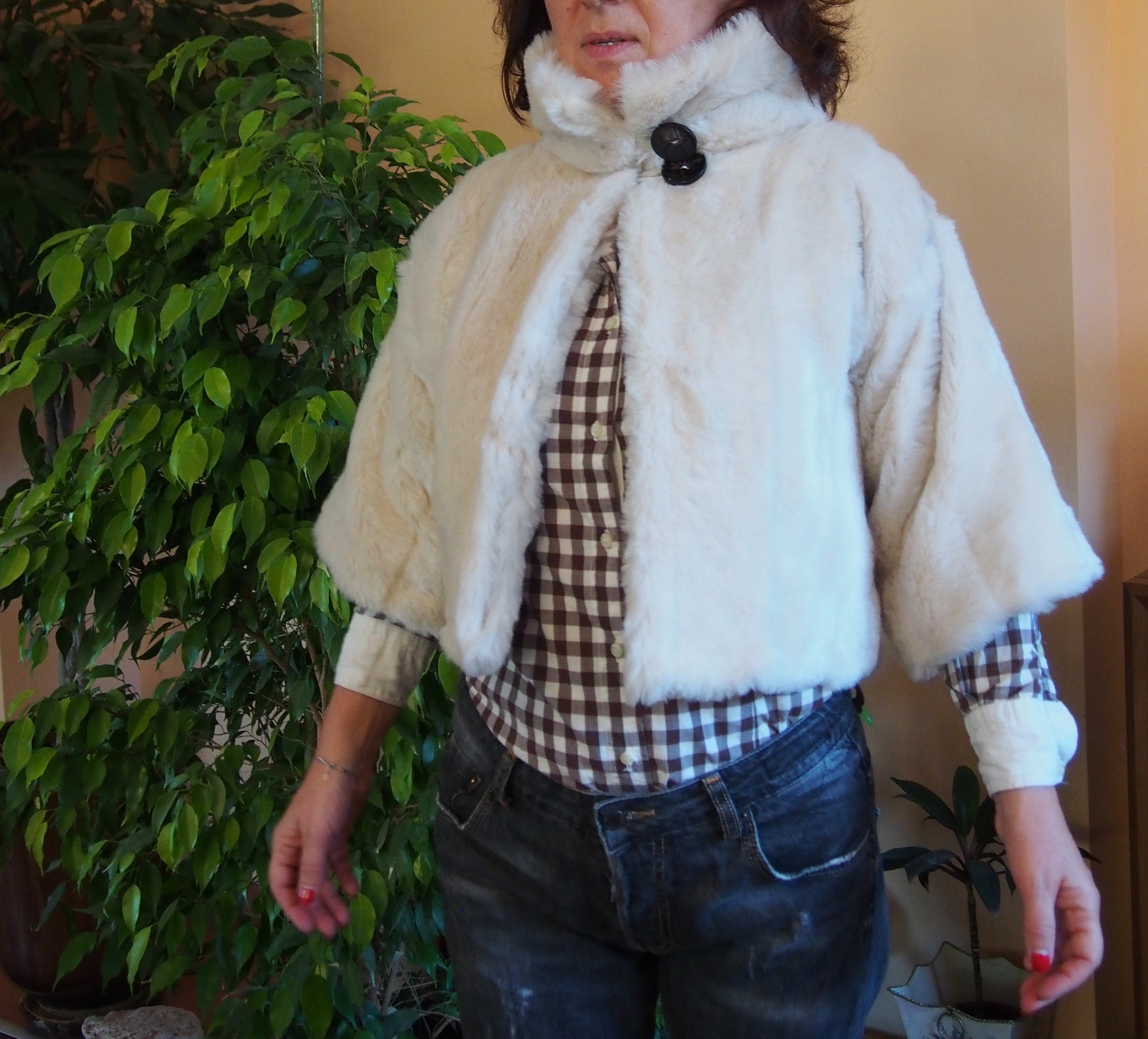 Short Coat Wool Knitted Coat With Hairs Wool Cardigan Wool Etsy