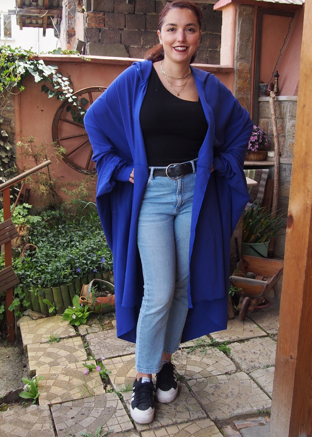 Buy Blue Oversized Maxi Cardigan: Women's Long Sleeve Jacket