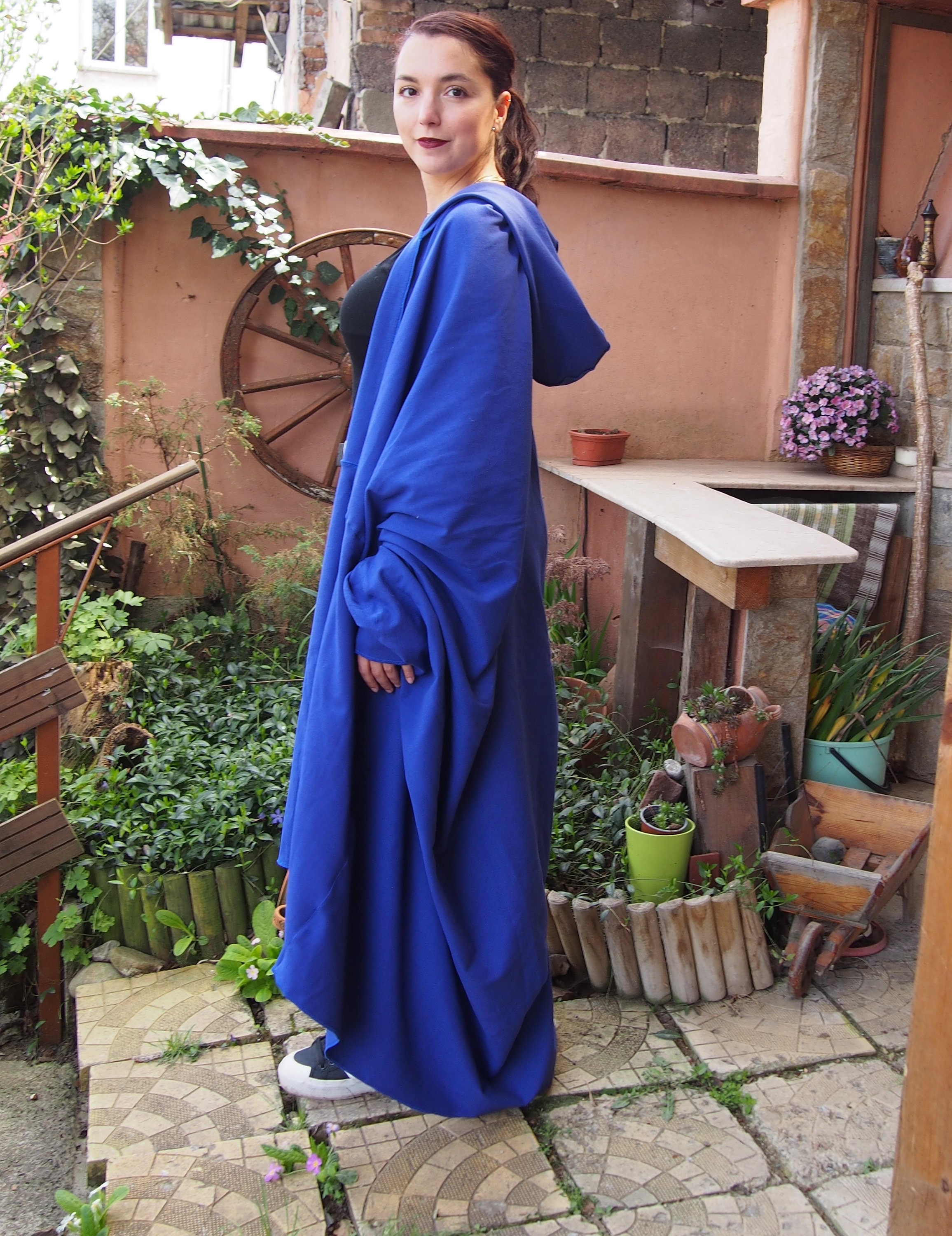 Blue Oversized Maxi Cardigan: Women's Long Sleeve Jacket - Etsy