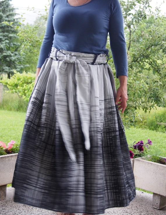Jupe longue en coton Jupe longue pour femme Jupe ronde Jupe plissee Jupe longue d ete Vetements oversize Jupe grande taille Flare Nara POL011 Etsy France