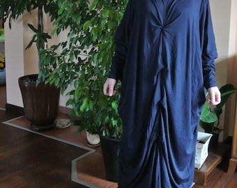 Maxi DresMaxi Dress, Long Sleeve Jersey Dress with Hood, Plus size, Kaftan Dress, Dress Extravagant Loose Dress & Nara DR061