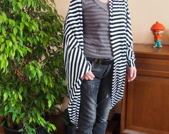 Oversized Viscose Cardigan: Long Dolman Sleeve Jacket Shawl
