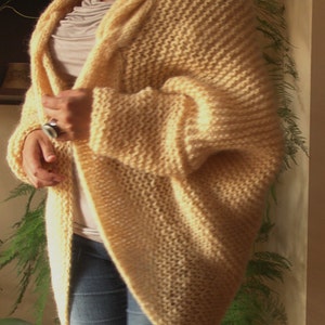Hand Knitted Oversized Cardigan Long Dolman Sleeve Jacket Loose sweater tops & Nara GIL028