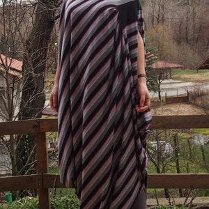 Asymmetric Over Size Dress Short Sleeve Jersey Tunic Top Long Long Tunic & Nara DT008