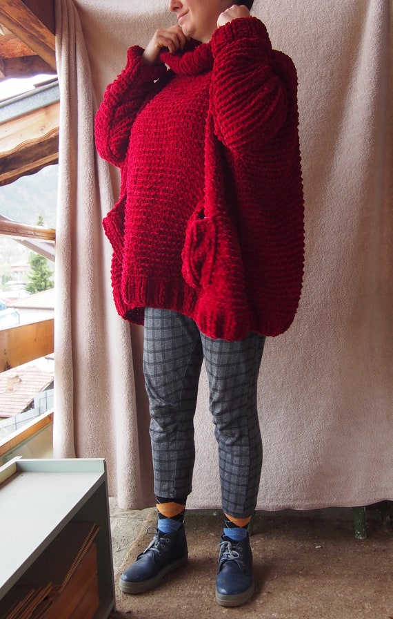 Eden Fine Wool Midi Jurk in Rood Kleding Dameskleding Sweaters Pullovers 