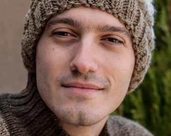 Knitted Men's Stripes Hat Unisex Knit Slouch Hat
