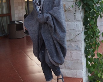 Plus Size Wool Knit Cardigan: Oversized Blanket Cardigan