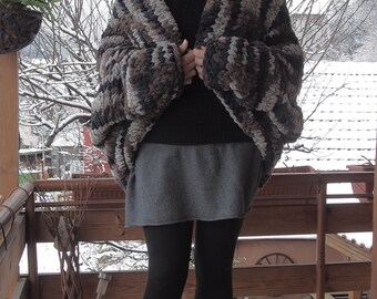 Handmade Chunky Knit Cardigan: Oversized Boho Blanket Sweater