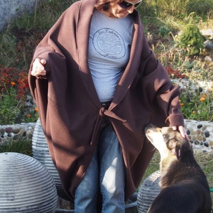 Cashmere Dolman Sleeve Cardigan: Long Jacket, Plus Size