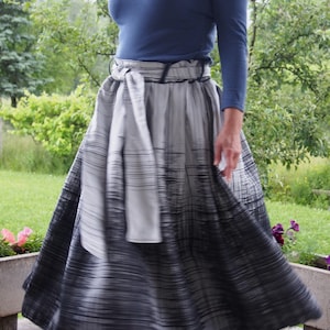 Cotton Maxi Skirt: Pleated Circle Skirt, Plus Size Oversize Clothing