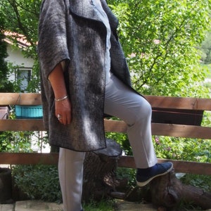 Loose Poncho Mid Length Coat Oversized Cardigan Wool Midi Coat Long Version Wool Cardigan  &Nara KP027