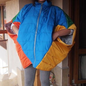 NEW Winter Warm Asymmetric Extravagant Midi Sleeves  Coat / Waterproof Windproof Quilted Coat & Nara SHP002
