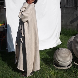 Loose Linen Cloak: Long Duster Coat, Plus Size Clothing