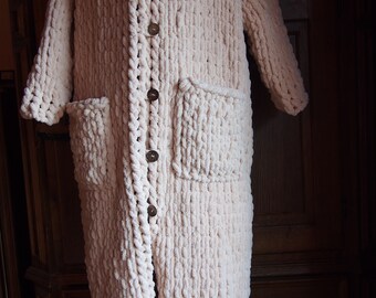 Long Chunky Knit Cardigan. Oversized Knit Cardigan. Top Yarn Long Chunky Knit Cardigan. Oversized Knit Cardigan. Top Yarn