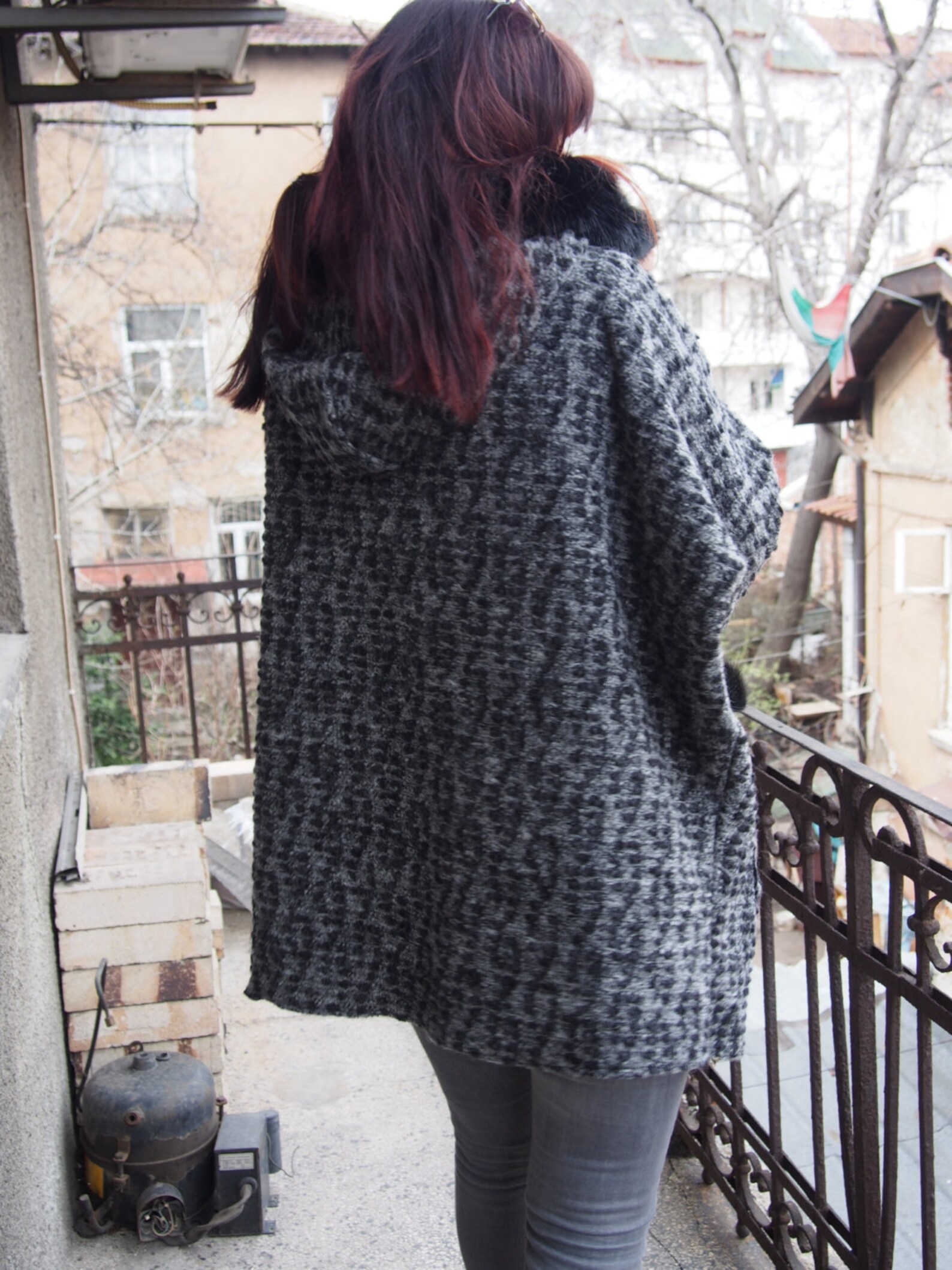 Long Poncho Cardigan