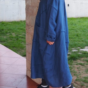 Loose Linen Duster Coat: Asymmetrical Plus Size Tunic