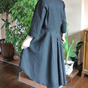 Plus Size Linen Tunic, Black Shirt Tunic Top, Peplum Tunic Dress, Asymmetrical Linen Tunic, Oversized Tunic, Black Linen Shirt, Nara AT031