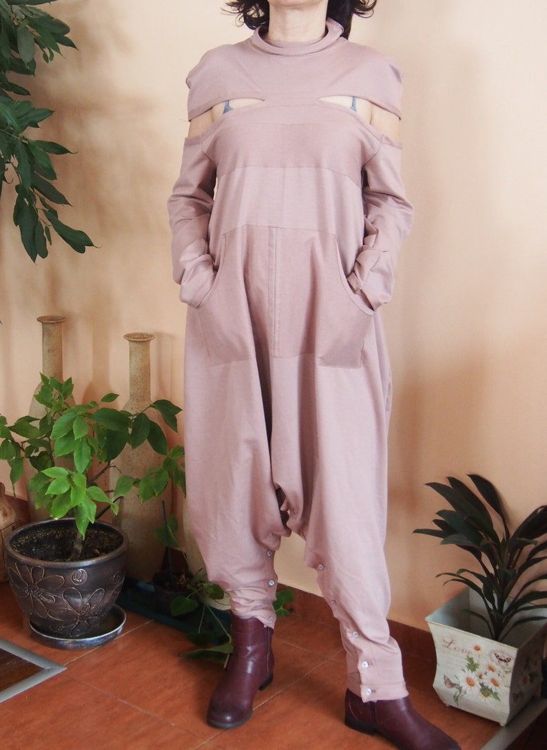 Women Harem Jumpsuit Long Sleeves Jumpsuit Women Romper Etsy