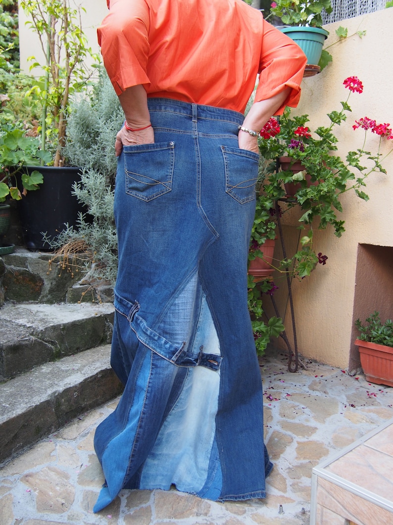 HER Patched Denim Skirt
