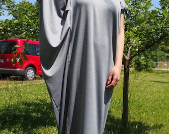 Asymmetric Plus Size Maxi Dress: Loose Boho Kaftan