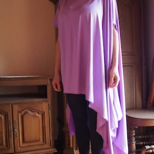 Asymmetric Long Tunic Top / Oversize Summer Top / Extravagant Loose Dress & Nara AT029