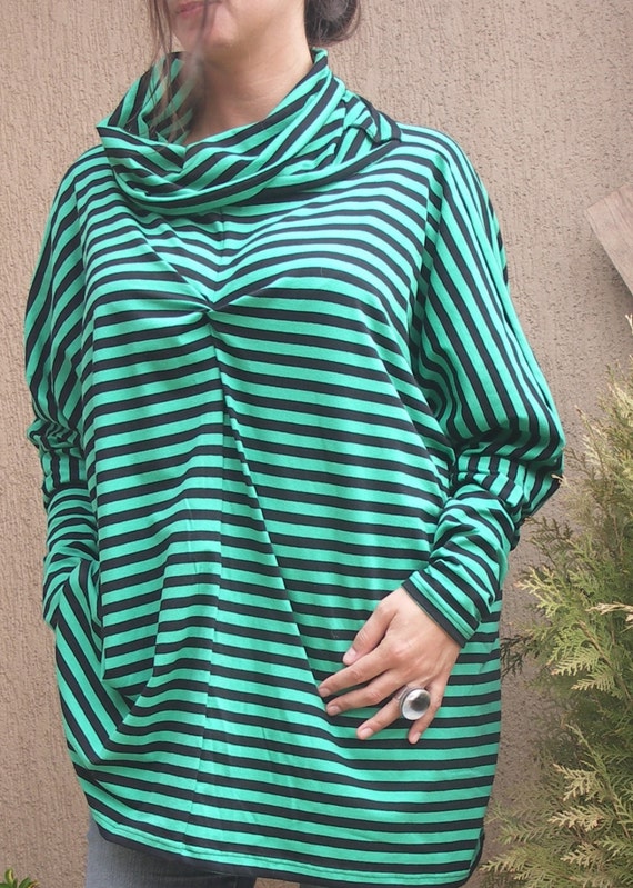 Turtleneck Tunic Top Oversized Tunic Plus Size Top Long Sleeves Tunic Jersey Tunic Plus Size Clothing Women Tunic Top Nara TT015 Etsy UK