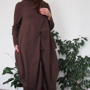Hooded Maxi Dress: Draped Jersey Kaftan, Plus Size Clothing