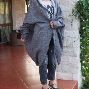 Plus Size Cardigan, Wide Sleeves Cardigan, Wool Knitted Cardigan, Oversize Cardigan, Plus Size Clothing, Women Blanket Cardigan, Nara GKV003 image 3